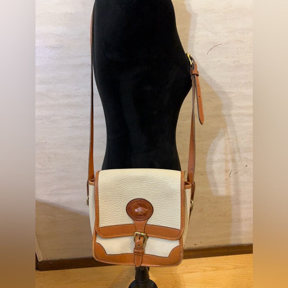 Vintage Dooney & Bourke All Weather Leather (AWL) Surrey Crossbody Solid Brass